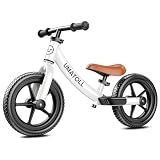 Umatoll Toddler Balance Bike 2 Year Old, Kids Bike Toy for 18 Months to 5 Years Old, Tool-Free Adjustment, Birthday Gifts for 2-3 Boys Girls, No Pedal (White)