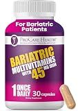 ProCare Health Bariatric Multivitamin with 45mg Iron (30 Easy to Swallow Capsules) - Once Daily Post-Op Support for Gastric Bypass & Sleeve with 1 Month Supply, No Artificial Colors, Gluten-Free