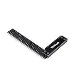 Woodraphic Precision Square Ruler for Measuring and Marking - Aluminum Steel Framing Tool for Professional Carpentry Use (8 Inch)