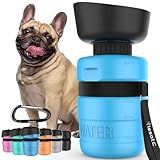 lesotc Dog Water Bottle, Portable Water Dispenser with Bowl, Leak Proof Pet Travel Squeeze Bottle, Puppy Essentials Dog Stuff Accessories for Outdoor Walking, Hiking, Camping