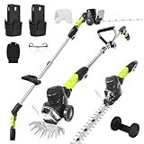 3-in-1 Cordless Hedge Trimmer: 13ft Reach & Adjustable Pole Hedge Trimmer - Lightweight with Dual Batteries - Grass Shears for Women Seniors - Garden Lawn Shrub Pruning Tool