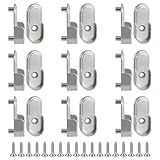KOVOSCH 18 Pcs Oval Closet Rod End Support, 15mm x 30mm Zinc Alloy Wardrobe Bracket Holders, Heavy-Duty Closet Rod Bracket with Rear Facing 6.5mm Pins