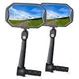 BriskMore Bar End Bike Mirrors, High–Definition Convex Glass Lens for E-Bike Handlebars, Scratch Resistant, Safe Rearview 1 Pair Bicycle Mirror BT-015(Right And Left Side)