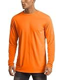 MAGCOMSEN Long Sleeve Shirts for Men Rashguard Swim UV Sun Running Workout Fishing Quick Dry Hiking Summer UPF 50 Shirt Orange