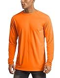 MAGCOMSEN Long Sleeve Shirts for Men Rashguard Swim UV Sun Running Workout Fishing Quick Dry Hiking Summer UPF 50 Shirt Orange