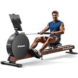 MERACH Pro-Grade Rowing Machines for Home, Smart Magnetic Rowing Machine with Self-Generation, Double Resistance and 400 LBS MAX Load, Wooden Tracks for Silent Sliding