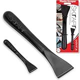 THE SKrAPr Plastic Scraper Tool, 2 Pack, Non-Scratch, 1.7 Inch Wide Blade, Long Ergonomic Handle, Heat Resistant (460F), Dishwasher Safe - Clean Ovens, Countertops, Hard Floors, Walls, and Windows