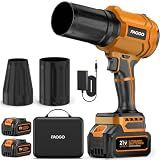 FAOGO Cordless Leaf Blower with 2 Batteries & Charger - 990,000 RPM Electric Handheld Blower, Lightweight for Lawn, Yard, Patio, Garden Care - Orange
