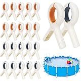 Above Ground Pool Cover Clips - 20 Pcs 5.1 Inch Pool Cover Spring Clamps, Large Heavy-Duty Swimming Pool Cover Clip Holder, Plastic Winter Above Ground Pool Cover Fasteners for Towel Beach Chair
