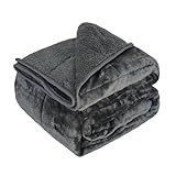 CZZZ Throw Sherpa Weighted Blanket 15 lbs - 60"x80" for Adults, Fleece Fluffy Fuzzy Cozy Plush Washable Heavy Blanket, Super Soft Warm for Queen Full Size Bed in Winter