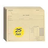 25-Pack Heavy Duty Manila Job Folders 10x12 Inch – Preprinted Project Management File Jackets with Job Tracking & Cost Calculation Fields – for Construction, Manufacturing, Maintenance