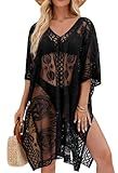 Lace Swimsuit and Bathing Suit Cover Up for Women, Black