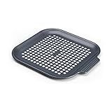Instant Vortex Official Nonstick Perforated Pizza Pan, Gray - Smart Design for Delicious Crispy Crust Pizza, Compatible with 6 & 10-Quart Air Fryers and Ovens, Easy Transport with Ridged Handles