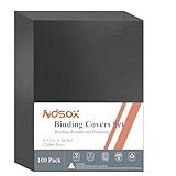 Ndsox 100 Pack 12 Mil Binding Presentation Covers Sand-Textured Polycover Report Covers for Letter Size Document Binding, Business Proposals, 8-1/2 x 11 Inches, Un-Punched, Square Corners, Black