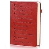 Retirement Journal Gift for Men Women,Leather Lined Journal Notebook,Funny Happy Retirement Gift for Boss Coworkers Friends Teacher Nurse Doctor,A5 Size (5.7'' x 8.3'') 200 Pages 100GSM Thick Paper（Brown）
