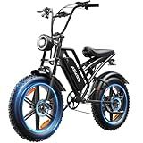 RPINT Electric Mountain Bike for Adults with 1500W Peak Motor, 20" Fat Tire Dirt E Bike for All-Terrain, 28MPH and 40-60 Miles PAS Range, Electric Bicycles with 48V 15Ah Removable Battery