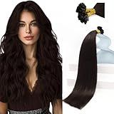Sunny Hair Utip Hair Extensions Human Hair for Travel Utip Extensions Soft Hair Extensions Keratin Dark Brown Ktips16inch 50g