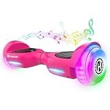 Trinity Max Hoverboard for Kids Ages 6-12, 6.5" LED Wheels & Music Speaker, Powerful Self Balancing Scooter for Kids Gifts, UL2272 Certified(Pink)
