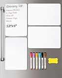 4 PACK Magnetic Dry Erase Board Sheet for Fridge, 12"x8" Erasable Refrigerator WhiteBoard w/ 6 Markers & 1 Eraser- Smooth and Flexible Small Magnet Blank Notepad for Home Kitchen Organizer and Planner