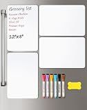 4 PACK Magnetic Dry Erase Board Sheet for Fridge, 12"x8" Erasable Refrigerator WhiteBoard w/ 6 Markers & 1 Eraser- Smooth and Flexible Small Magnet Blank Notepad for Home Kitchen Organizer and Planner