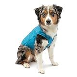 Kurgo Loft Dog Jacket - Reversible Cozy Coat for Outdoor Adventures - Water Resistant - Athletic Fit - Machine Washable Fabric - Reflective Dog Gear - Medium - Coastal Blue