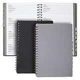 Juvale Password Book with Alphabetical Tabs - 5 x 7 in, 2-Pack, Gray & Black, 80 Lined Pages, Spiral-Bound, Plastic Cover - Password Notebook & Log Book for Username & Login Management