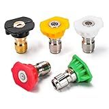 Pressure Washer Tips, Set of 5 Pressure Washer Nozzle Tips, 1/4 Inch Quick Connect, 4000 PSI(2.5 GPM)