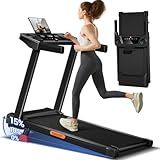 3-in-1 Treadmill with 15% Incline, Portable Treadmills for Home with Handle, Foldable Treadmills with 300 Lbs Weight Capacity, 3.0HP Quiet Walking Pad Treadmill, Three Touch Screen