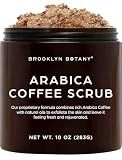 Brooklyn Botany Arabica Coffee Body Scrub - Moisturizing and Exfoliating for Body, Face, Hand, Foot - Fights Stretch Marks, Fine Lines, Wrinkles - Great Gifts for Women & Men - 10 oz