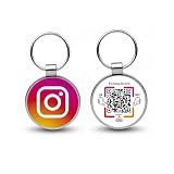 Smart Keychain for Reviews & Social Media - No App Needed, Metal Epoxy Key Tag with QR Code & NFC for Business Promotion,Compatible With Instagram (Tag-ins)