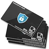 INNOVATIVE HAUS RFID Blocking Card - Slim RFID and NFC Contactless Credit and Debit Card Protector for Wallets and Purses - 4 Pack