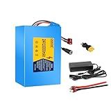 CXZCXZ 24V10AH Ebike Battery, Lithium Battery Pack with 20A BMS,T-Plug,2A Charger, Compatible with E-Bikes, Scooters, ATVs, Motorcycles and More 200-500W Systems