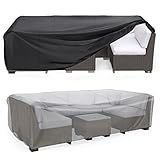 Heavy Duty Patio Furniture Covers Waterproof, Mrrihand Patio Furniture Outdoor Sectional Sofa Set , Patio Table and Chair Set Cover 89.7"L×62.2"W×28.3"H