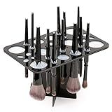 Luckyiren Acrylic Makeup Brushes Drying Rack, Brushes Dryer, Collapsible Holder Stand Tree Tray Support Display for Makeup Artist Nail Brushes Paintbrushes Makeup Lovers, 28 Slot, Black, Unisex