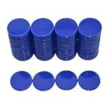 Smartdealspro Set of 100 25MM/1 Inch Opaque Plastic Learning Counting Counters Poker Chips with Storage Box (Blue)