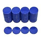 Smartdealspro Set of 100 25MM/1 Inch Opaque Plastic Learning Counting Counters Poker Chips with Storage Box (Blue)