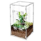 Jumping Spider Enclosure, Tarantula-Enclosure Large Acrylic Terrarium, Reptile Enclosure Jumping Spider Accessories with Magnet Front Opening Door, Terrarium Kit(Large 12x6x6 Inch, Assemble)