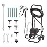 VEVOR Stand Airless Paint Sprayer, 650W, 3000PSI High Pressure Airless Sprayer with Cart, Cleaning Brush, Hose, Extension Rod, Nozzles, Electric Spray Paint Machine for House Exterior and Interior