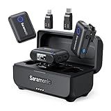 Saramonic BLINK500B2+ Wireless Lavalier Microphone for iPhone Android Type-C Smartphone Camera, 492ft Range, 20h Battery Life, Clip on Wireless Lapel Mic for Live Streaming Video Conference Recording