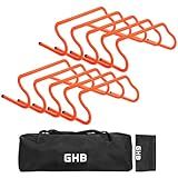 GHB 10 Pack 8" Agility Hurdles Speed Agility Training Hurdles, Detachable Sturdy Hurdles Training Equipment Set with Carry Bag for Kids,Athletes,Soccer,Basketball