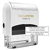StampMark for Deposit Only Customized Office Self Inking Stamp - 4-Lines - Medium - Choose from 15 Ink Colors