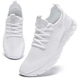SDYJQS Womens All White Tennis Sneakers Non Slip Running Shoes Size 7 US
