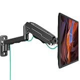 MOUNT PRO Single Monitor Wall Mount for 13 to 32 Inch Computer Screens, Height Adjustable Wall Mount Monitor Arm Holds Up to 19.8lbs, Full Motion Wall Bracket, VESA Mount 75x75, 100x100, Black