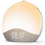 ecozy Sunrise Alarm Clock, White Noise Sound Machine, Alarm Clock for Bedrooms, 26 Soothing Sounds, 17 Night Lights, Bluetooth Speaker, Sunrise Wake-Up Light for Heavy Sleepers, Adults, Kids