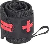 Harbinger Red Line 18-Inch Weightlifting Wrist Wraps for Men and Women (Pair), Black/Red