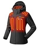 Venustas Women's Heated Jacket with Battery Pack, Windproof Electric Insulated Heated Coat With Detachable Hood