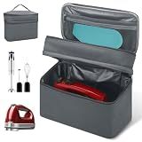 Hand Mixer Case for Kitchen Aid - Immersion Blender Attachments Storage Bag Blender Stick Handheld Carrying Case with Handle Hand Mixer Accessories, Portable Travel Organizer (Bag Only) Gray