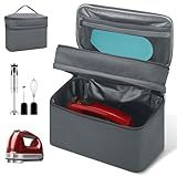 Hand Mixer Case for Kitchen Aid - Immersion Blender Attachments Storage Bag Blender Stick Handheld Carrying Case with Handle Hand Mixer Accessories, Portable Travel Organizer (Bag Only) Gray