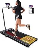 PulseDrive 8.7 MPH Walking Pad Treadmill with BLDC, Fits up to 6' & 47"x16" Super-Long Desk with Handle Bar, Compact Under Desk Treadmill for Home Office, Walking Running Machine with Remote Control