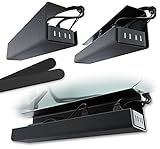 No-Screw Under Desk Cable Management Tray - Self-Adhesive Installation, Cord Management, Cable Tray, Under Desk Wire Organizer - Black Set of 2